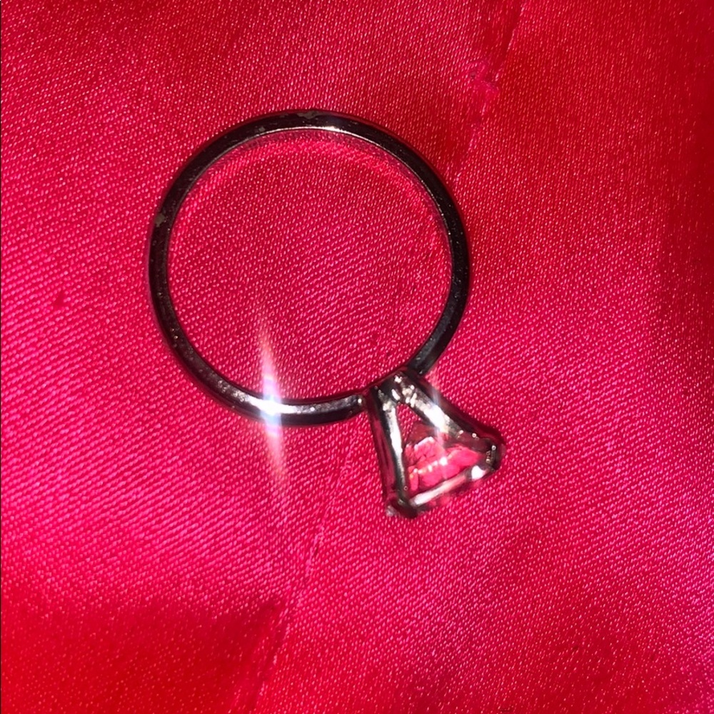 Cz Solitaire Sterling Silver Ring - image 3